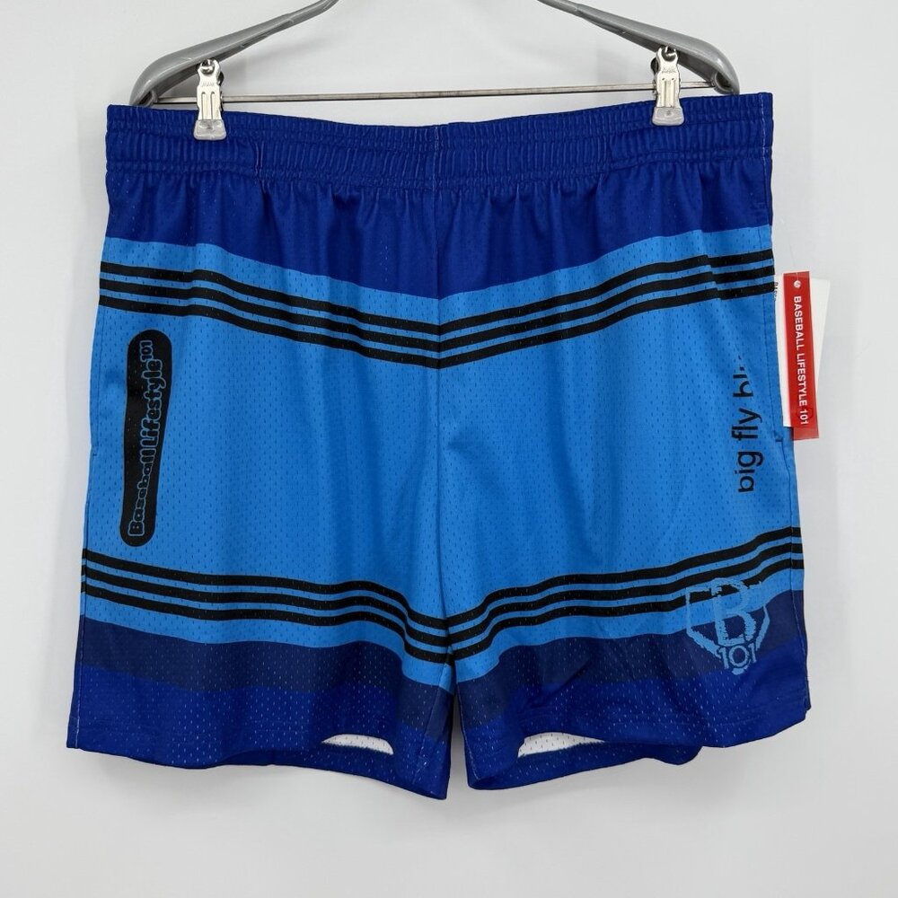 Baseball Lifestyle 101 Mesh Athletic Shorts Size L Men’s Big Fly Blue Crayon